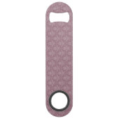 Mauve Elegant Damask Persoonlijke Bar Key Speed Flessenopener (Achterkant)