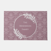 Mauve Elegant Damask Persoonlijke Doormat Deurmat (Voorkant)