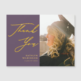 Mauve Elegant Gold Script Afstuderen Hartelijk dan