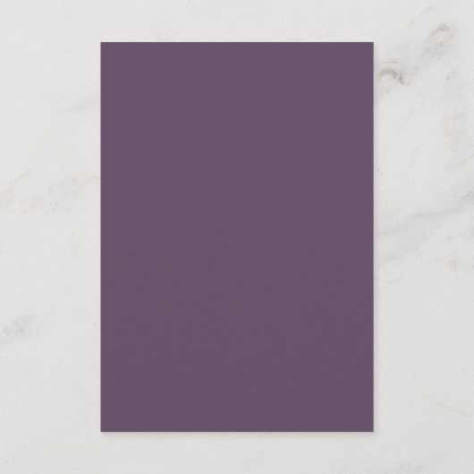 Mauve Elegant Goud Script Minimalistische Bruiloft Informatiekaartje (Achterkant)