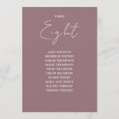 Mauve Elegant Moderne Zitting Grafiek Tafelnummer (Achterkant)