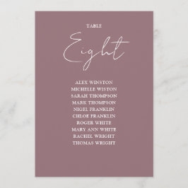 Mauve Elegant Moderne Zitting Grafiek Tafelnummer