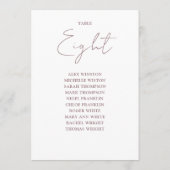 Mauve Elegant Moderne Zitting Grafiek Tafelnummer (Achterkant)