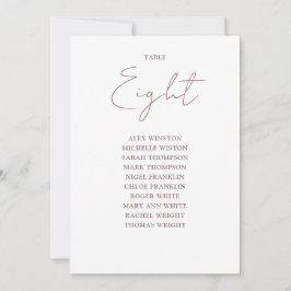 Mauve Elegant Moderne Zitting Grafiek Tafelnummer