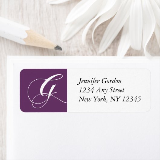 Mauve Elegant Monogram G Retouradres Labels (Insitu)