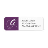 Mauve Elegant Monogram G Retouradres Labels (Voorkant)