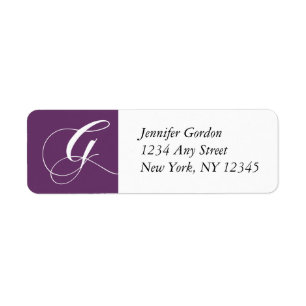 Mauve Elegant Monogram G Retouradres Labels