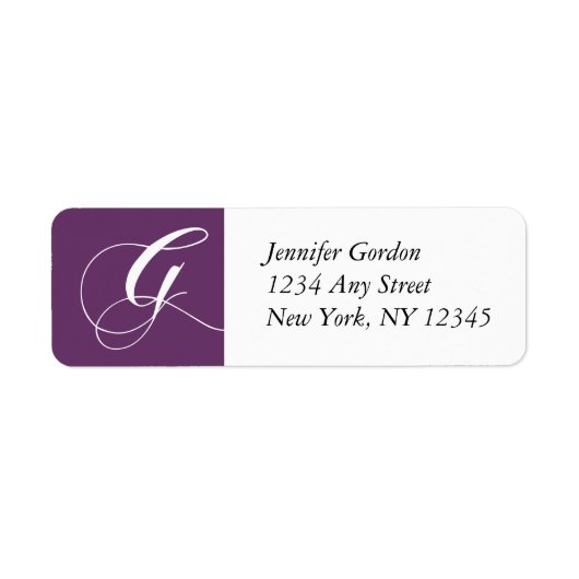 Mauve Elegant Monogram G Retouradres Labels (Voorkant)