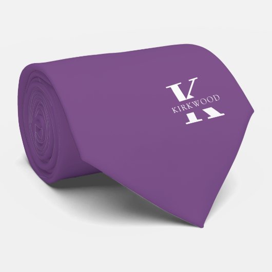 Mauve | Elegant monogram + naam | tweeslachtig Stropdas (Opgerold)