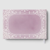 Mauve elegant romantic vintage bruiloft gastenboek (Achterkant)