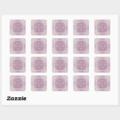 Mauve elegant romantic vintage bruiloft monogram vierkante sticker (Vel)