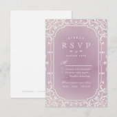 Mauve elegant romantic vintage bruiloft RSVP Kaartje (Voorkant / Achterkant)