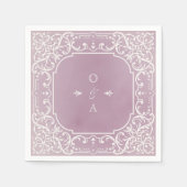 Mauve elegant romantisch monogram servet (Voorkant)