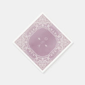 Mauve elegant romantisch monogram servet (Hoek)