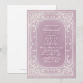 Mauve elegant romantisch  repetitiediner kaart (Voorkant / Achterkant)