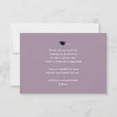 Mauve Elegant Script Minimalist Photo Afstuderen Bedankkaart (Achterkant)