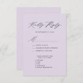Mauve Elegant Script Minimalistisch Bruiloft RSVP Informatiekaartje (Voorkant / Achterkant)