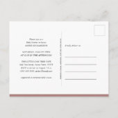 Mauve Elegant Script minimalistisch zwaan Baby sho Uitnodiging Briefkaart (Achterkant)
