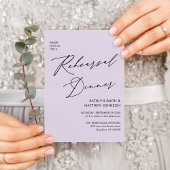 Mauve Elegant Script repetitie diner minimaal QR Kaart