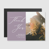 Mauve Elegant Script Simple Afstuderen Hartelijk d (Voorkant / Achterkant)