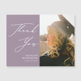 Mauve Elegant Script Simple Afstuderen Hartelijk d