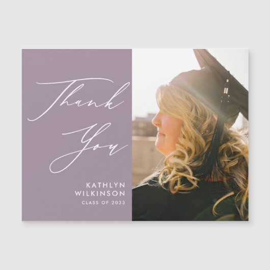 Mauve Elegant Script Simple Afstuderen Hartelijk d (Voorkant)