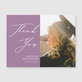 Mauve Elegant Script Simple Afstuderen Hartelijk d