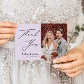 Mauve Elegant Script Simple Wedding Bedankt Briefkaart
