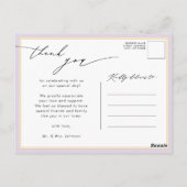 Mauve Elegant Script Simple Wedding Bedankt Briefkaart (Achterkant)