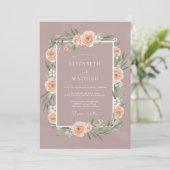Mauve Elegante Lente Bruiloft Kaart (Staand voorkant)
