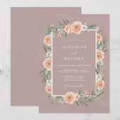 Mauve Elegante Lente Bruiloft Kaart (Voorkant / Achterkant)