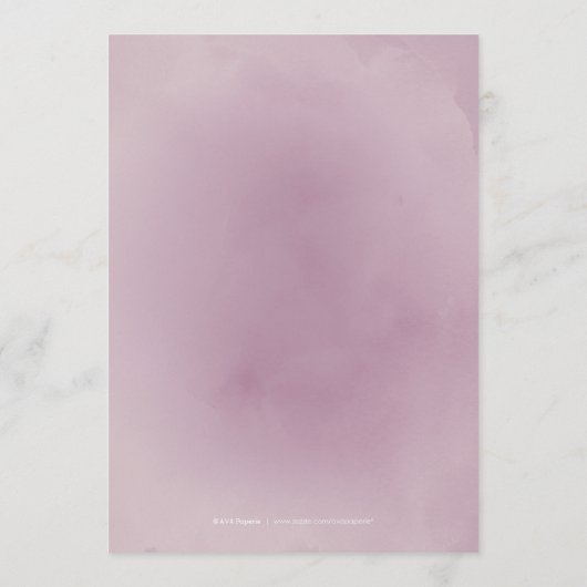 Mauve elegante romantische vintage bruiloft menu (Achterkant)