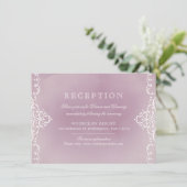 Mauve elegante romantische vintage trouwreceptie kaart (Staand voorkant)