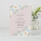 Mauve Elegante Waterverf Bruiloft Kaart (Staand voorkant)