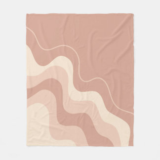 Mauve en beige vloeibare Abstracte Fleece Deken