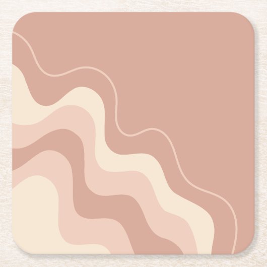 Mauve en beige vloeibare Abstracte Kartonnen Onderzetters (Voorkant)