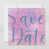 Mauve en Blue Save the Date Card & Envelope (Voorkant)