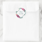 Mauve en Bourgondië Floral bruiloft RSVP Ronde Sticker (Tas)