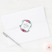 Mauve en Bourgondië Floral bruiloft RSVP Ronde Sticker (Envelop)