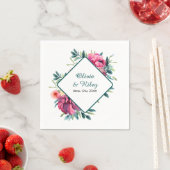 Mauve en Bourgondische bloemenbruiloft Servet (Insitu)