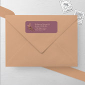 Mauve en Brons Herfst Leaf Bruiloft Retouradres Etiket