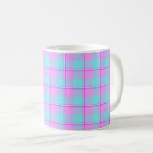 Mauve en Coastal Mist Plaid Koffiemok (Voorkant rechts)