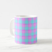 Mauve en Coastal Mist Plaid Koffiemok (Voorkant links)