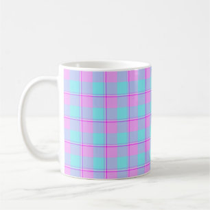 Mauve en Coastal Mist Plaid Koffiemok