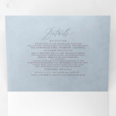 Mauve en Dusty Blue Floral Botanische bruiloft Drieluik Uitnodiging (Binnenzijde eerst)