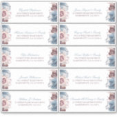 Mauve en Dusty Blue Gastennamen Adresetiketten Sticker (Voorkant)