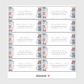 Mauve en Dusty Blue Gastennamen Adresetiketten Sticker (Vel)