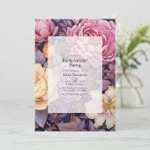 Mauve en Gold Bloemen Bachelorette Party Kaart (Staand voorkant)