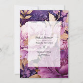 Mauve en Gold Floral Vrijgezellenfeest Kaart (Voorkant)