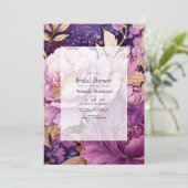 Mauve en Gold Floral Vrijgezellenfeest Kaart (Staand voorkant)